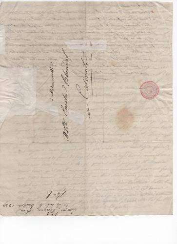 Foglio 4 della prima di 25 lettere scritte da Luisa D'Azeglio durante il suo viaggio a Baden.