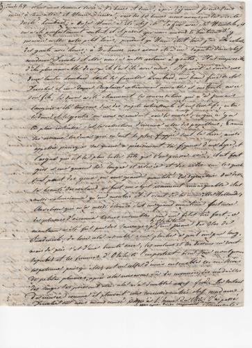 Blatt 1 des dritten von 25 Briefen, die Luisa D'Azeglio w&#228;hrend ihrer Reise nach Baden schrieb.
