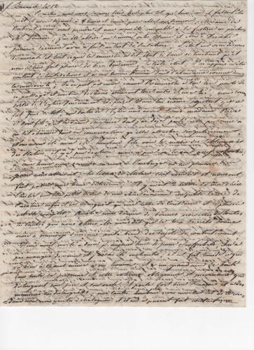 Foglio 1 della terza di 25 lettere scritte da Luisa D'Azeglio durante il suo viaggio a Baden.