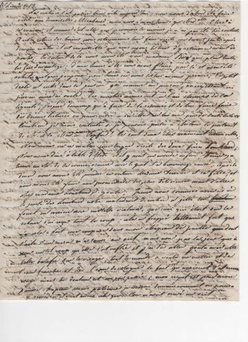 Blatt 3 des vierten von 25 Briefen, die Luisa D'Azeglio w&#228;hrend ihrer Reise nach Baden schrieb.

