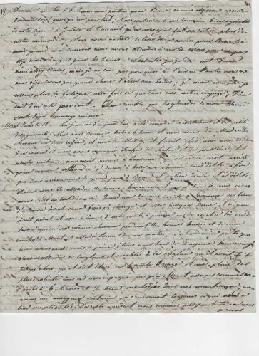 Blatt 7 des vierten von 25 Briefen, die Luisa D'Azeglio w&#228;hrend ihrer Reise nach Baden schrieb.
