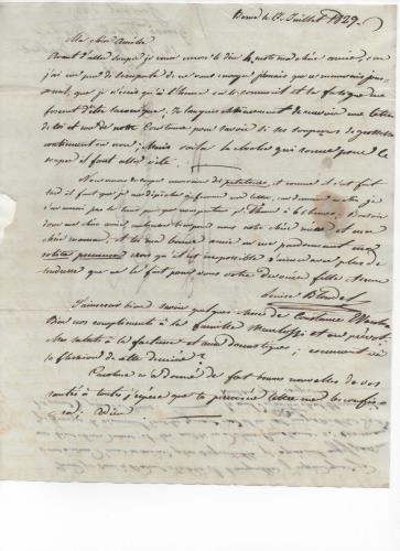 Sheet 5 of the fifth of 25 letters written by Luisa D'Azeglio during her trip to Baden.