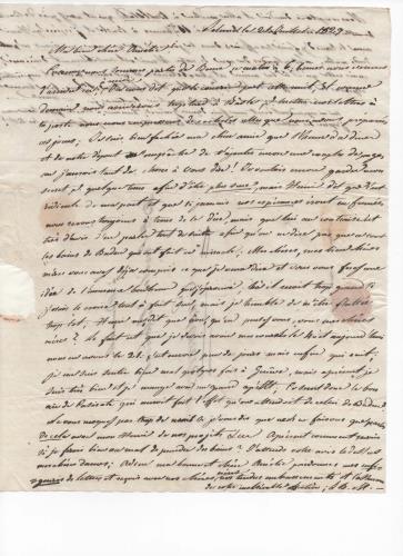 Foglio 7 della sesta di 25 lettere scritte da Luisa D'Azeglio durante il suo viaggio a Baden.