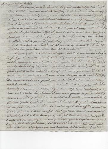 Foglio 1 della sesta di 25 lettere scritte da Luisa D'Azeglio durante il suo viaggio a Baden.