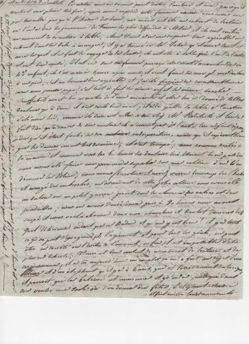 Foglio 1 della ottava di 25 lettere scritte da Luisa D'Azeglio durante il suo viaggio a Baden.