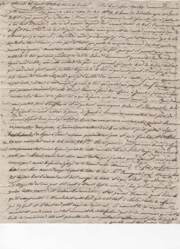 Sheet 1 of the sixteenth of 25 letters written by Luisa D'Azeglio during her trip to Baden.
