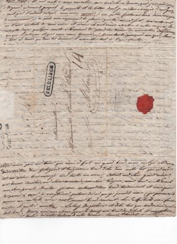 Blatt 4 des ersten von 41 Briefen, die Luisa D'Azeglio w&#228;hrend ihrer Reise nach Karlsbad schrieb.
