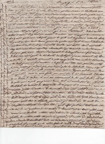 Foglio 1 della seconda di 41 lettere scritte da Luisa D'Azeglio durante il suo viaggio a Karlsbad.