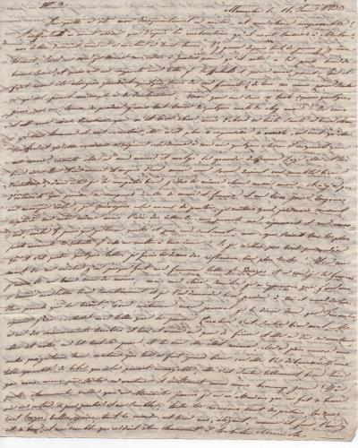 Foglio 1 della terza di 41 lettere scritte da Luisa D'Azeglio durante il suo viaggio a Karlsbad.
