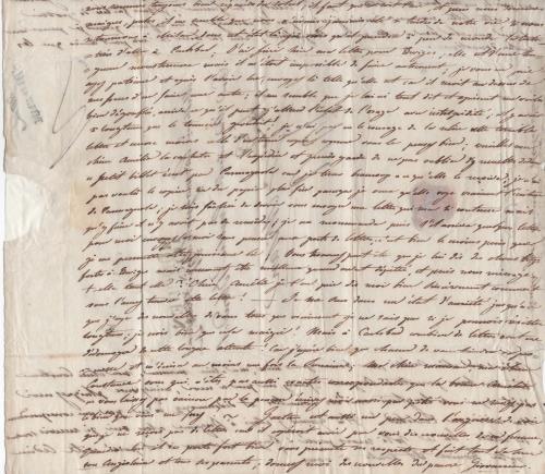 Parte bassa del foglio 5 della terza di 41 lettere scritte da Luisa D'Azeglio durante il suo viaggio a Karlsbad.