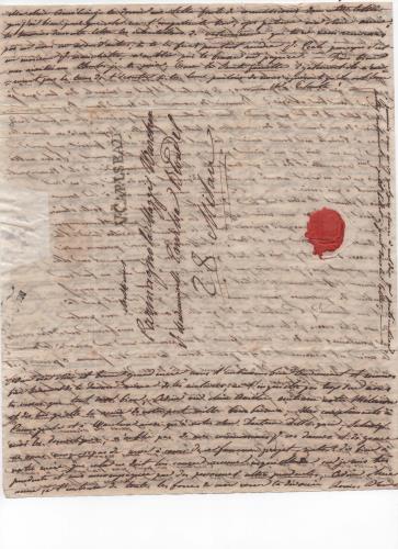 Foglio 8 della decima di 41 lettere scritte da Luisa D'Azeglio durante il suo viaggio a Karlsbad.