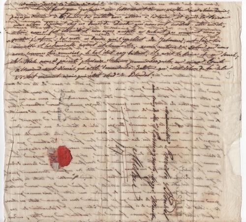 Parte superiore del foglio 6 dell'undicesima di 41 lettere scritte da Luisa D'Azeglio durante il suo viaggio a Karlsbad.