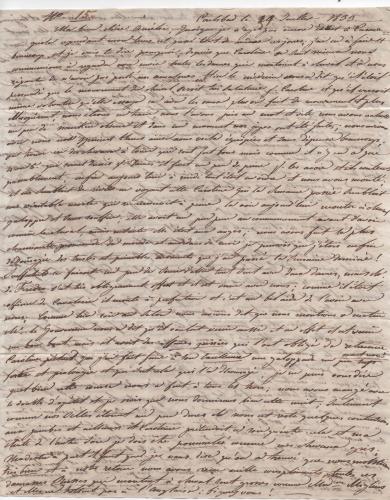 Foglio 1 della diciassettesima di 41 lettere scritte da Luisa D'Azeglio durante il suo viaggio a Karlsbad.