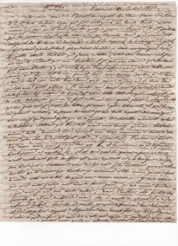 Blatt 1 des achtzehnten von 41 Briefen, die Luisa D'Azeglio w&#228;hrend ihrer Reise nach Karlsbad schrieb.