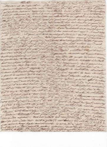 Blatt 1 des neunzehnten von 41 Briefen, die Luisa D'Azeglio w&#228;hrend ihrer Reise nach Karlsbad schrieb.
