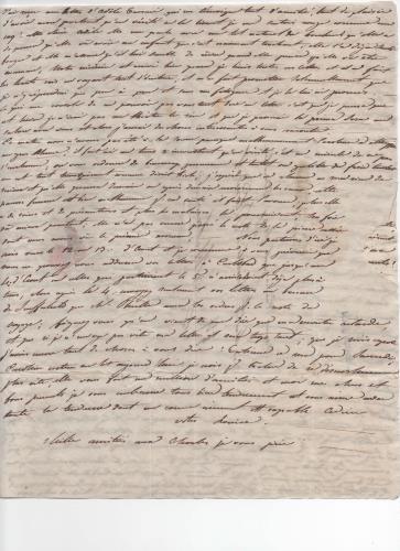 Blatt 5 des neunzehnten von 41 Briefen, die Luisa D'Azeglio w&#228;hrend ihrer Reise nach Karlsbad schrieb.
