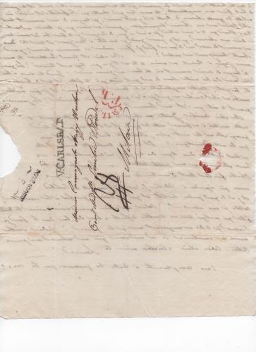 Blatt 10 des einundzwanzigsten von 41 Briefen, die Luisa D'Azeglio w&#228;hrend ihrer Reise nach Karlsbad schrieb.
