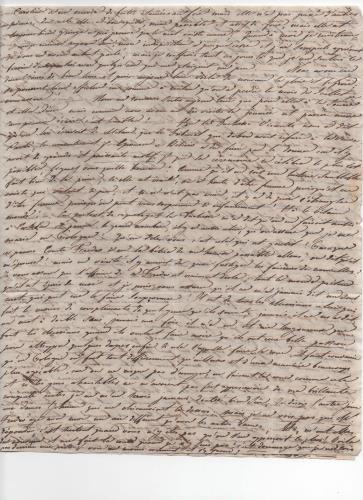 Blatt 3 des zweiundzwanzigsten von 41 Briefen, die Luisa D'Azeglio w&#228;hrend ihrer Reise nach Karlsbad schrieb.
