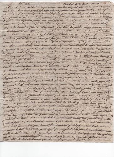 Foglio 1 della ventitresima di 41 lettere scritte da Luisa D'Azeglio durante il suo viaggio a Karlsbad.