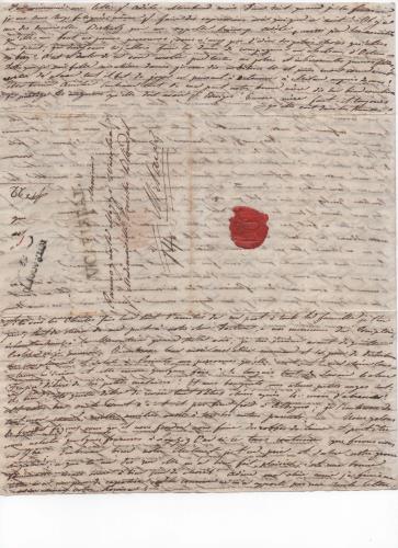 Blatt 1 des vierundzwanzigsten von 41 Briefen, die Luisa D'Azeglio w&#228;hrend ihrer Reise nach Karlsbad schrieb.
