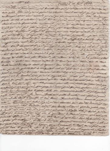 Blatt 1 des sechsundzwanzigsten von 41 Briefen, die Luisa D'Azeglio w&#228;hrend ihrer Reise nach Karlsbad schrieb.
