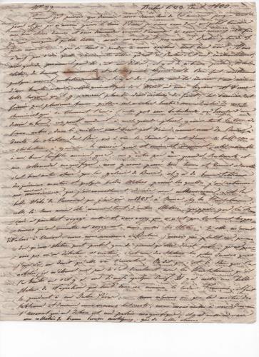 Foglio 1 della trentunesima di 41 lettere scritte da Luisa D'Azeglio durante il suo viaggio a Karlsbad.