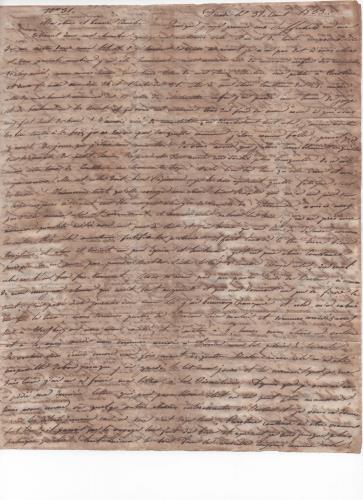 Foglio 1 della trentatreesima  di 41 lettere scritte da Luisa D'Azeglio durante il suo viaggio a Karlsbad.