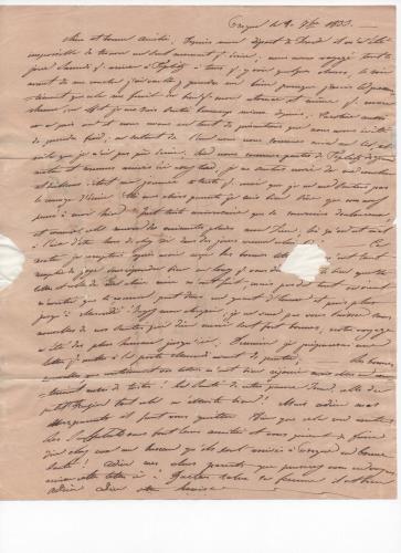 Sheet 1 of the thirty-fifth of 41 letters written by Luisa D'Azeglio during her trip to Karlsbad.