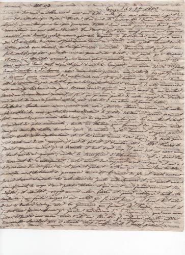Sheet 1 of the thirty-sixth of 41 letters written by Luisa D'Azeglio during her trip to Karlsbad.