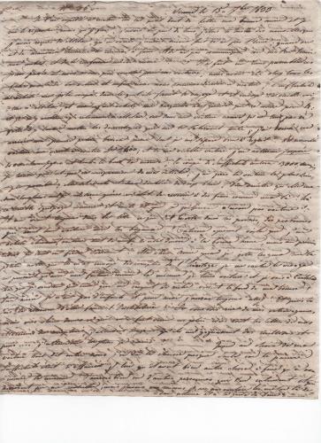 Foglio 1 della trentottesima di 41 lettere scritte da Luisa D'Azeglio durante il suo viaggio a Karlsbad.