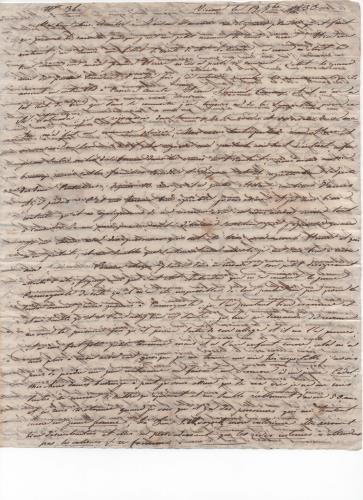 Foglio 1 della trentanovesima di 41 lettere scritte da Luisa D'Azeglio durante il suo viaggio a Karlsbad.