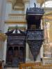 Milan (Italy): A confessional and the pulpit of the Church of San Fedele