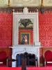 San Colombano al Lambro (Milan, Italy): Fireplace with mirror in the Red hall of the Castle of San Colombano al Lambro